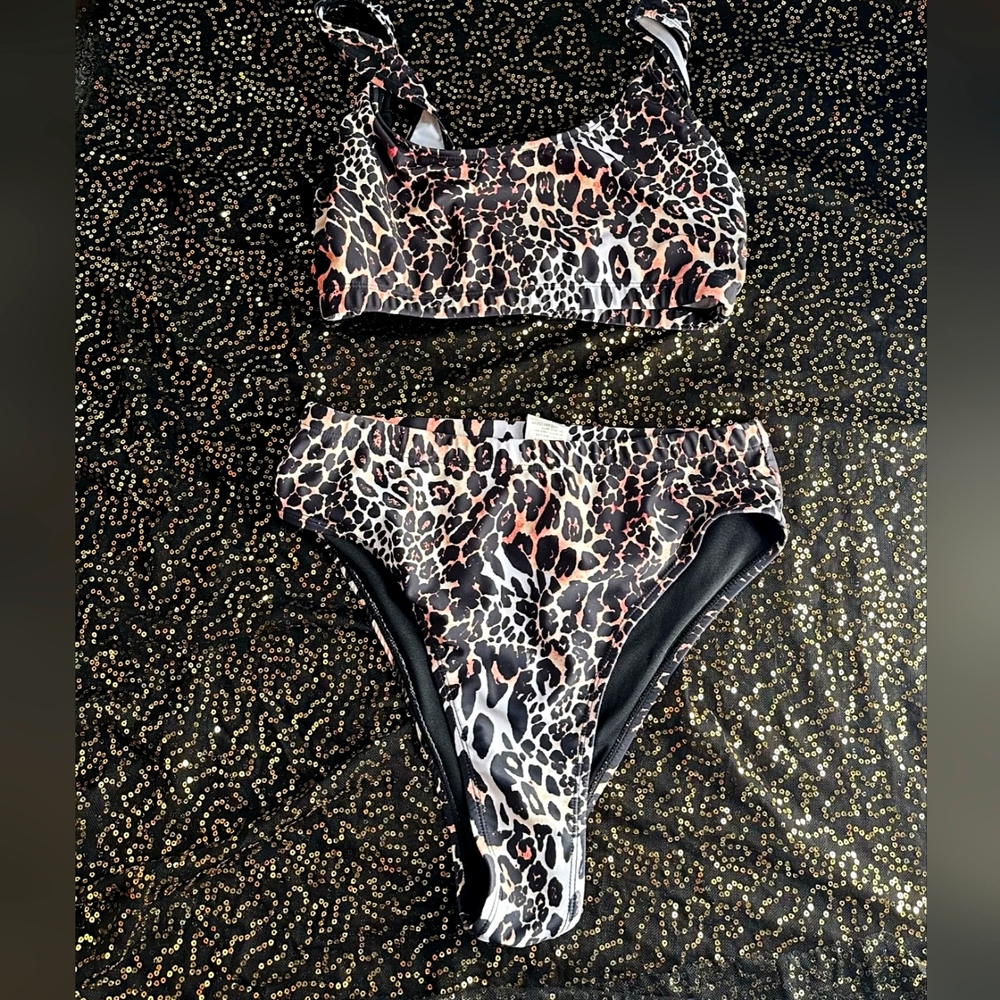 High Cut Leopard Print Bikini
